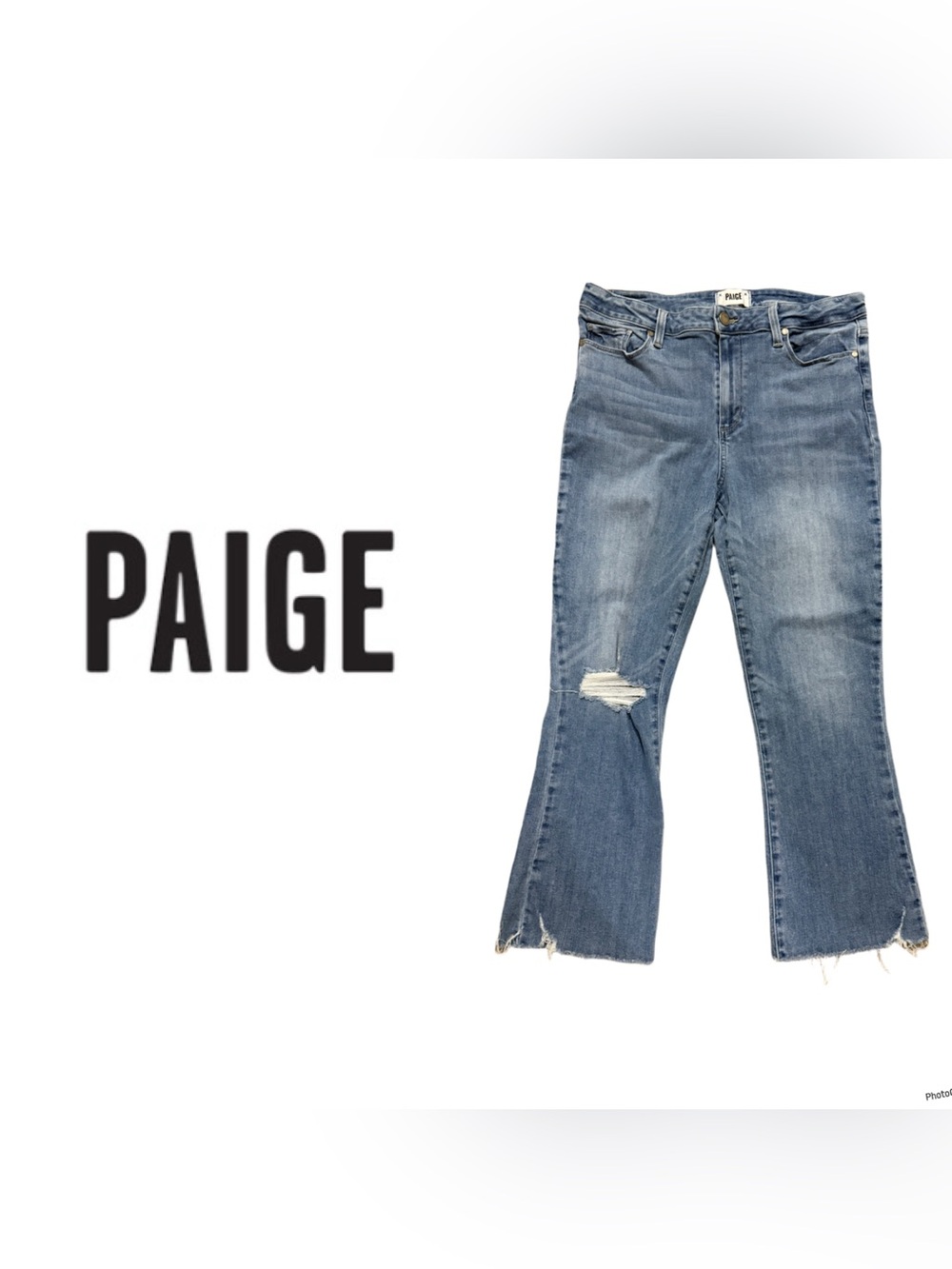 PAIGE Rory Crop Flare Distressed jeans